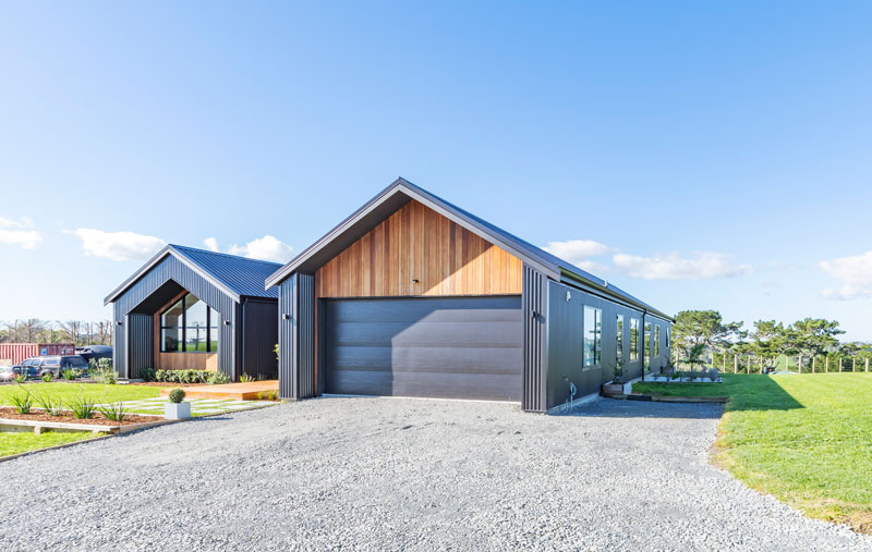 Beauitful pavillion style award winning home with cedar and Axon panel cladding in Franklin